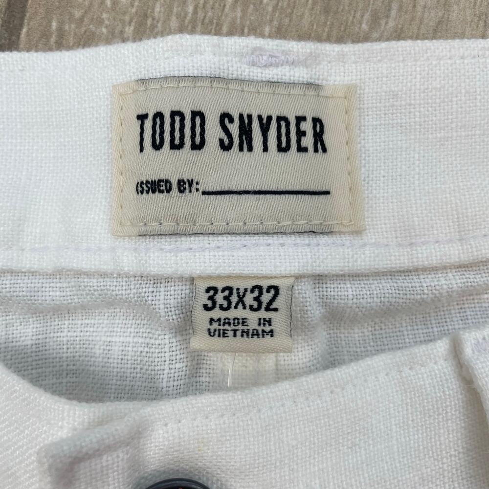 Todd Snyder NWT White Vintage Straight Fit 5-Pocket Linen Pants Men's 33/32 - Picture 3 of 14